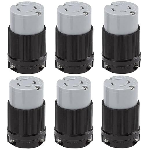 6-Pack OCSParts NEMA L15-30R Locking Connector Plug | 250V – 30A