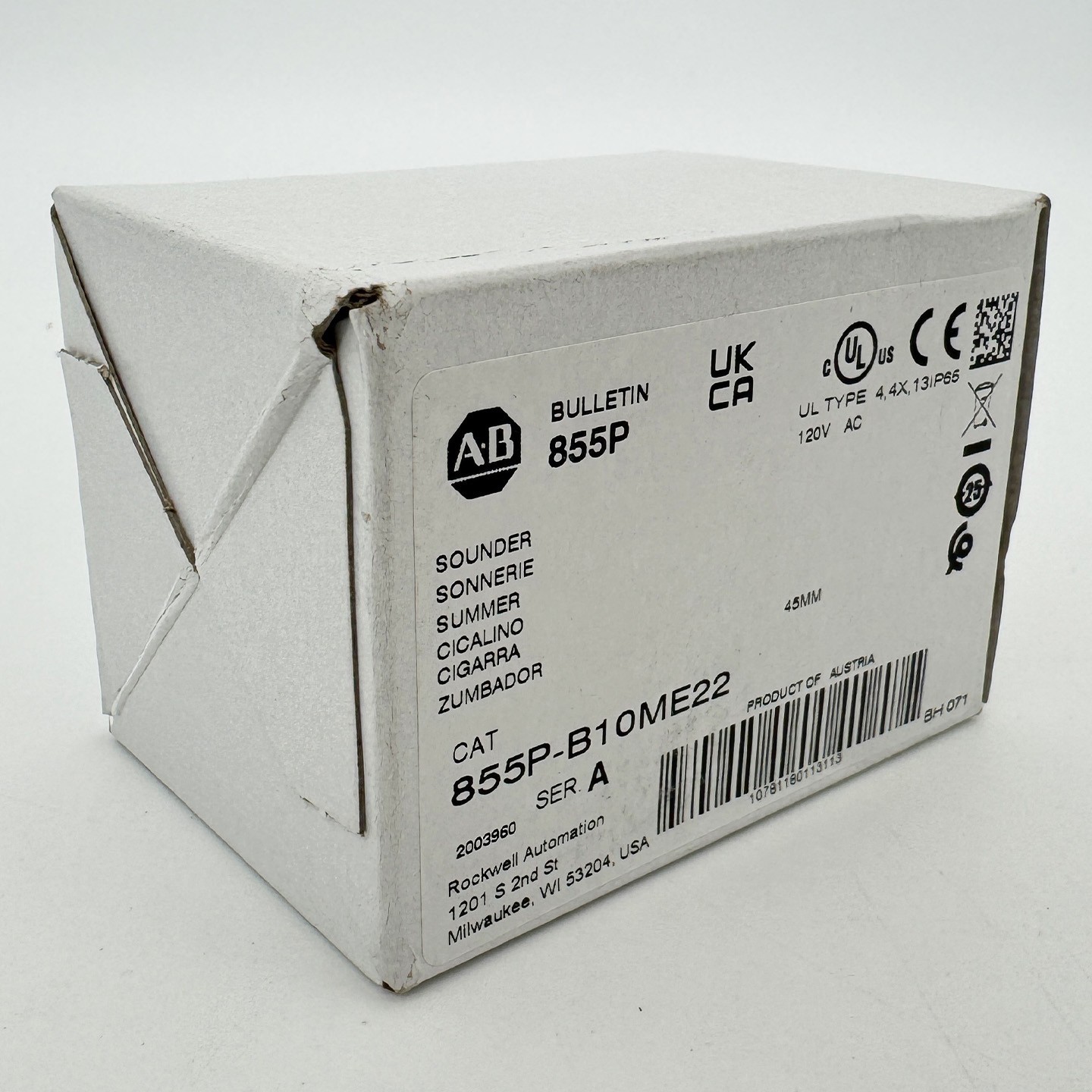 855P-B10ME22 Panel Mount Sounder Panel Mount Sounder New Original 855PB10ME22