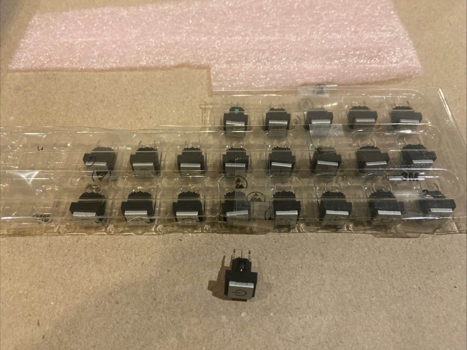 MOUSER ELECTRONICS 612-1220S1BBSG-POWER ILLUMINATED TACTILE …. LOT OF 22 (T5)