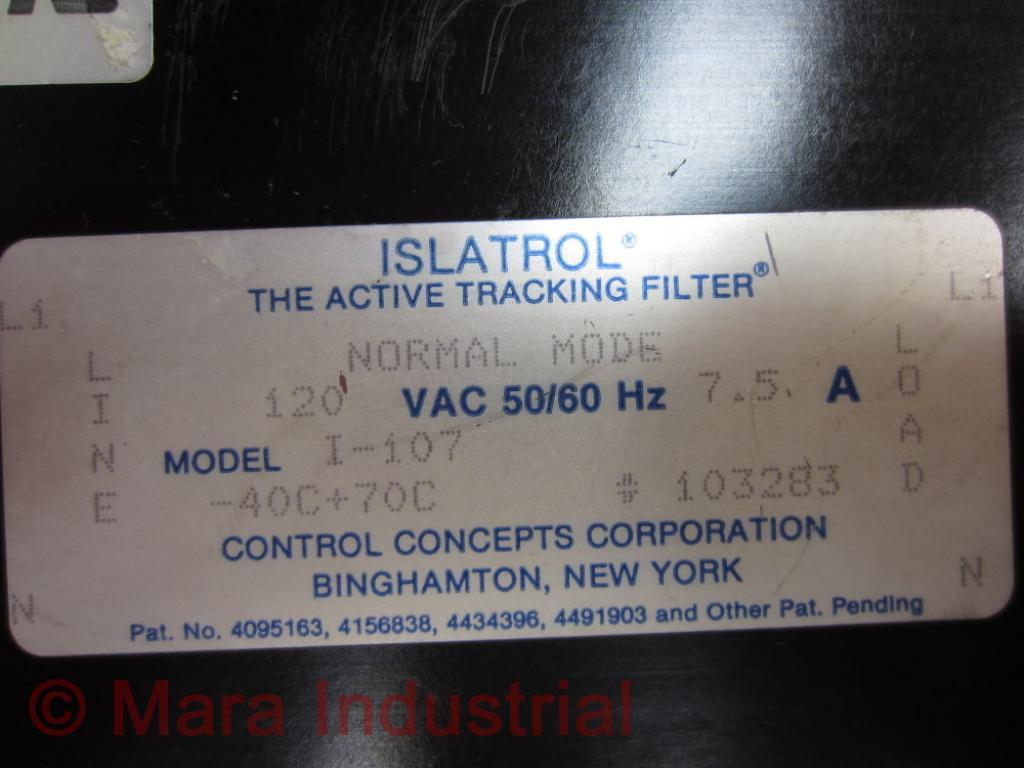 Control Concepts I-107 Islatrol Noise Filter I107