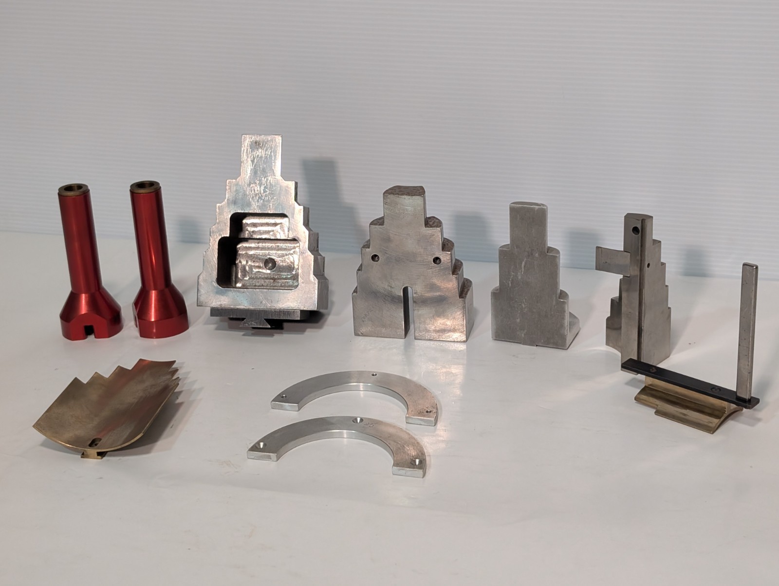 Lot of asstd unknown tool and die metal steel assembly components deco modern