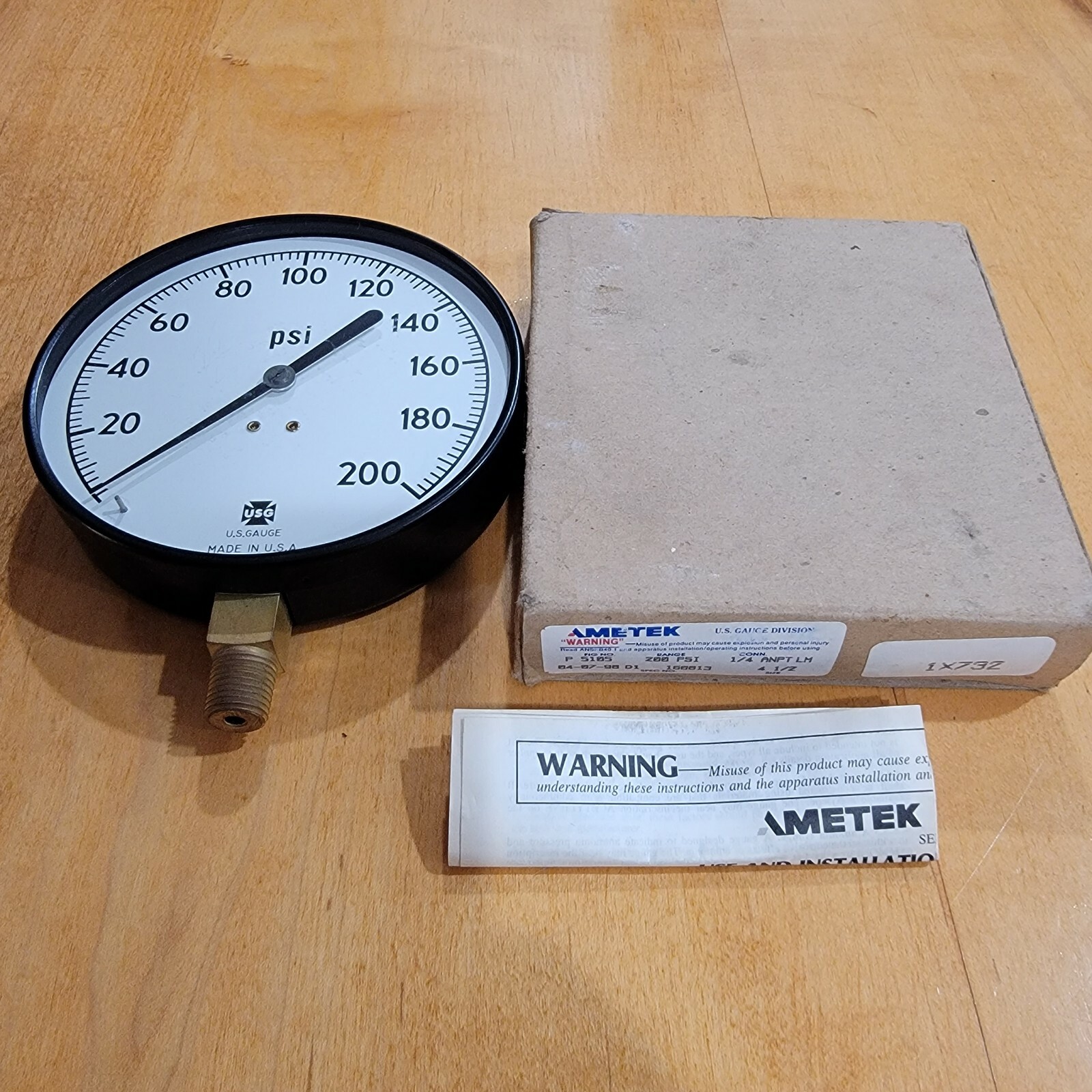 Ametek USG P 5105 Pressure Gauge 0-60 PSI