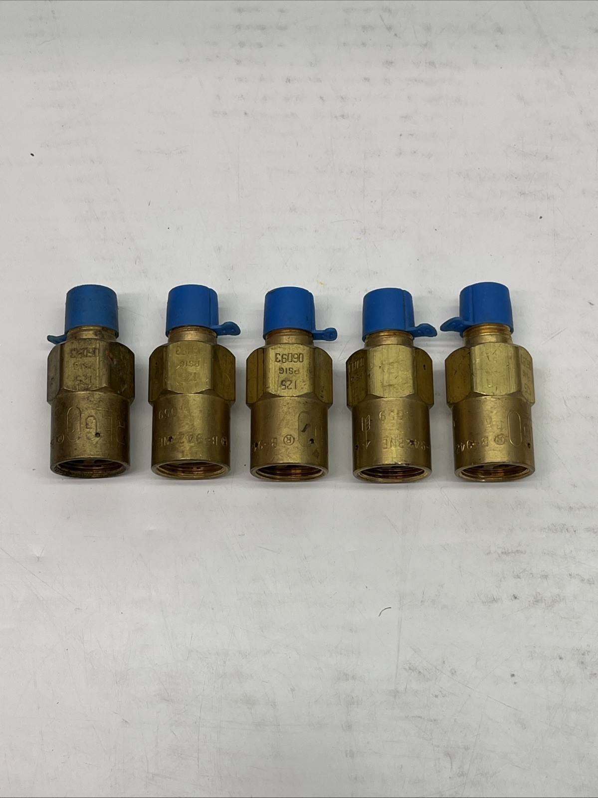 (5x) Rego Brass Pressure Relief Valve B-9422NE 125 PSIG | NEW read desc