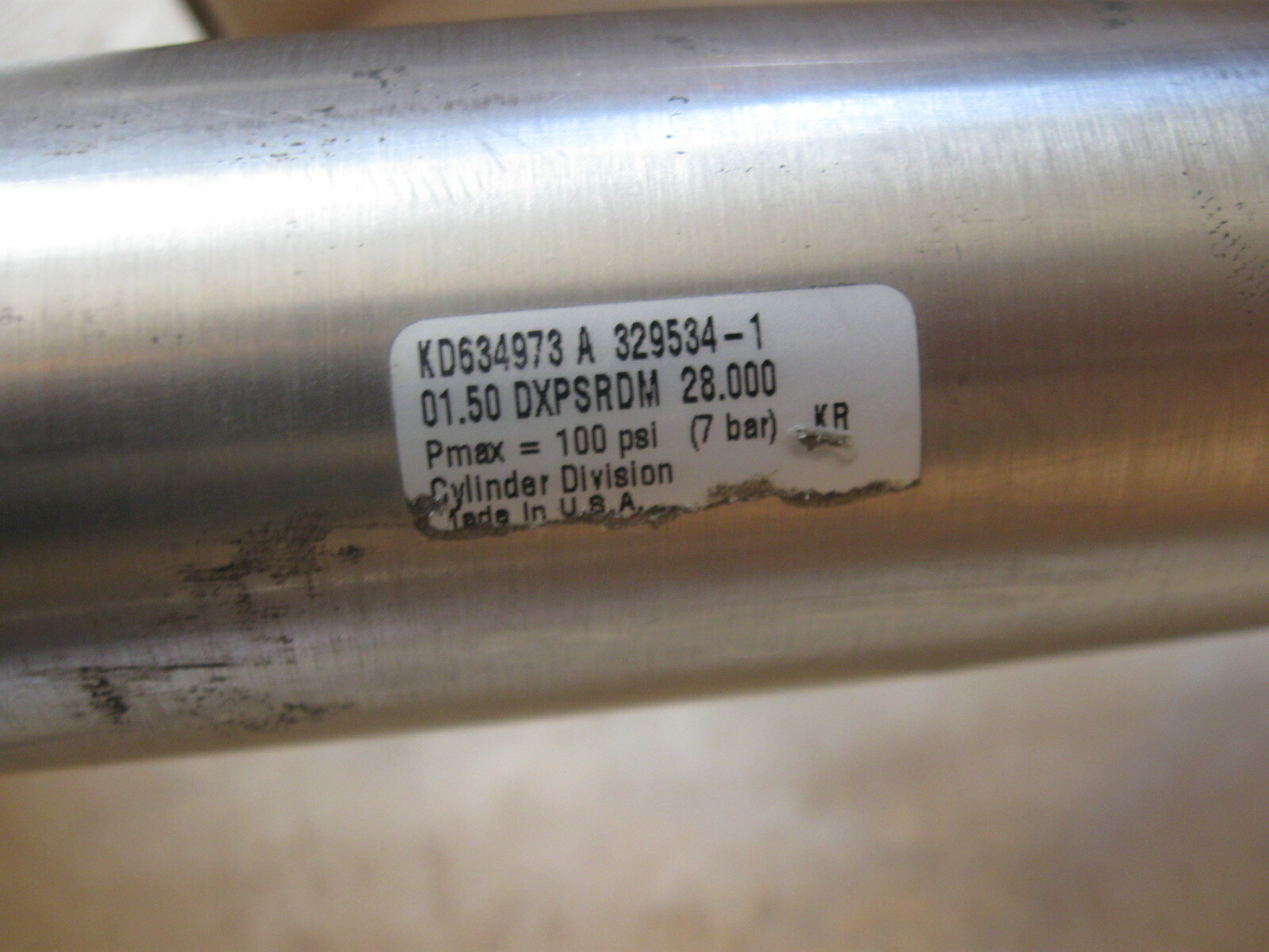Parker Round Body Actuator Pneumatic Air Cylinder 1.50DXPSRDM 28″ Stroke 100PSI