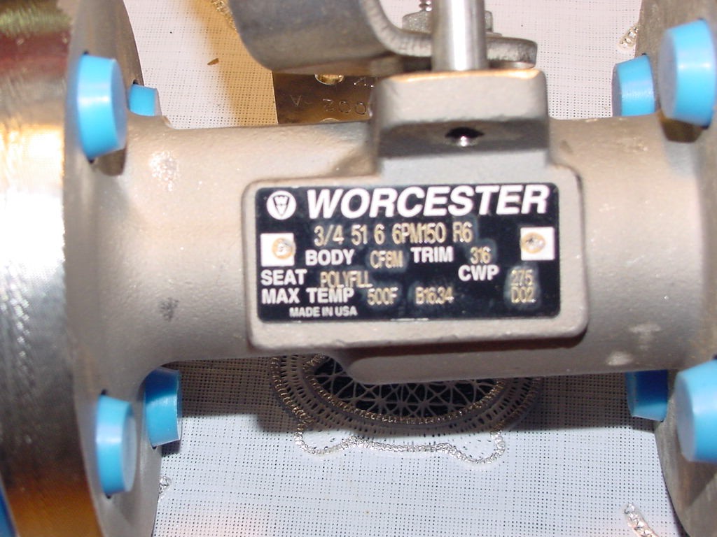Worchester 3/4 51 6 6PM150 R6, Ball Valve, 3/4 Inch, CF8M, 316 S/S, PolyEll Seat