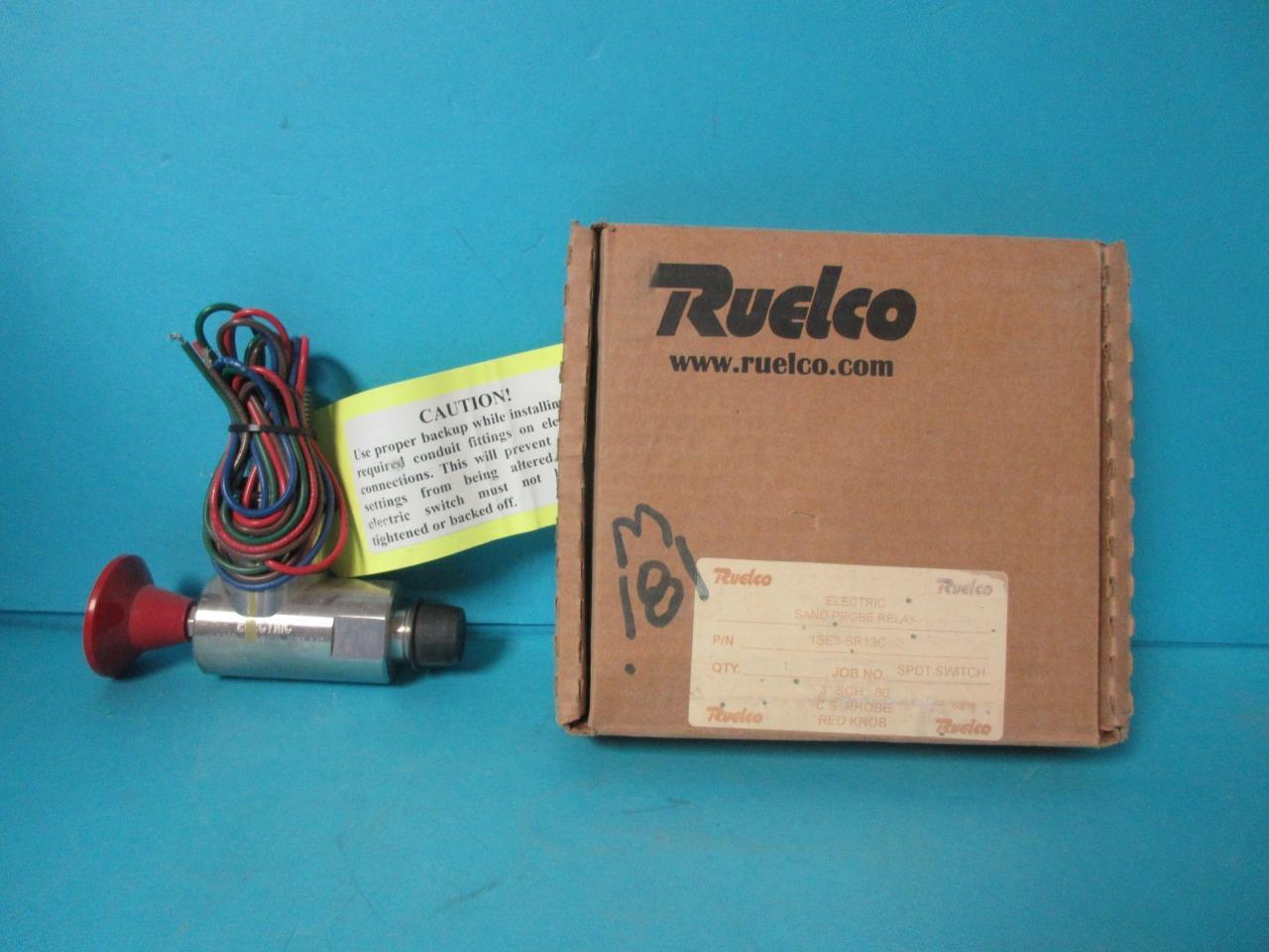 RUELCO ELECTRIC SAND PROBE RELAY MODEL 1SE3-SR13C 3″ SCH 80 C.S. PROBE RED KNOB