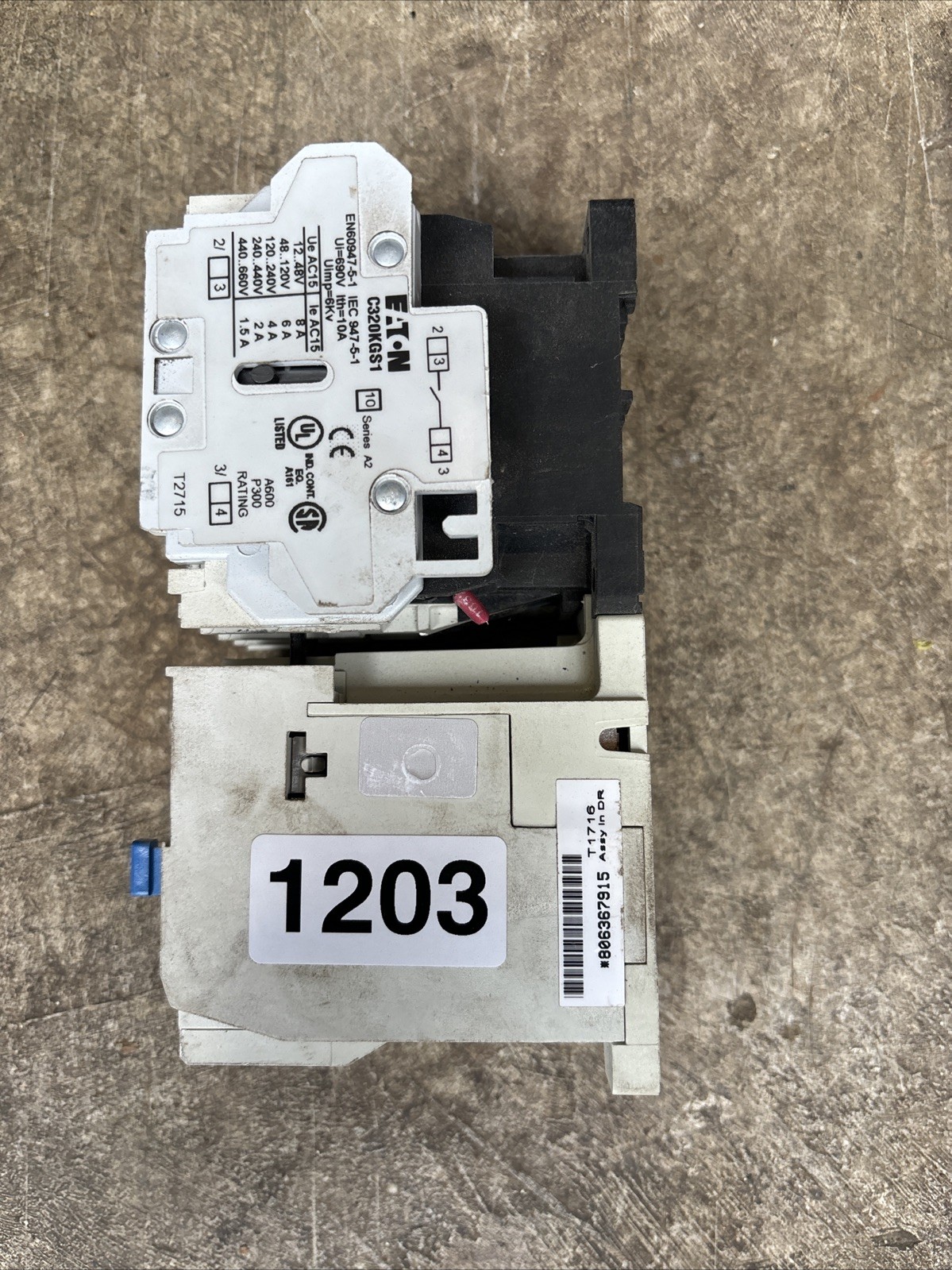 EATON AE16CN0 OVERLOAD PROTECTION RELAY W/ C306DN3 And C320KGS1