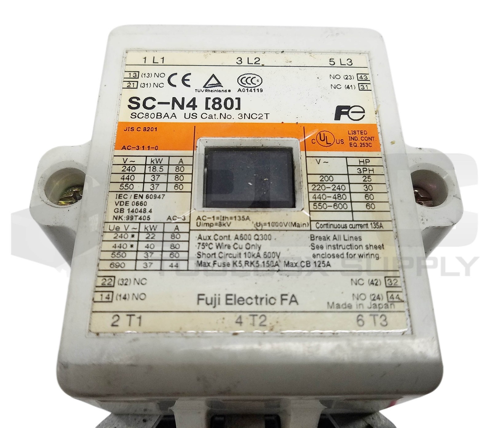 FUJI ELECTRIC SC-N4 [80] CONTACTOR 100V/50Hz 100-110V/60Hz