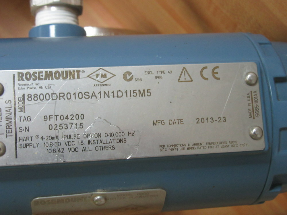Rosemount 8800DR010SA1N1D1I5M5 Vortex Flowmeter