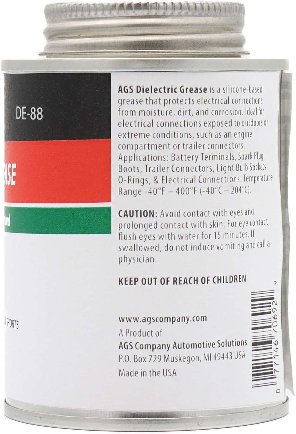 AGS Automotive Solutions Brush Top Can Dielectric Silicone Grease 8oz