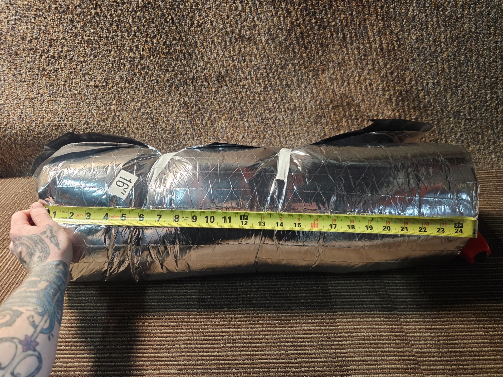 Atco R6 Insulated Flexible Duct Pipe Sleeve 16″ x 5′ Fiberglass Insulation