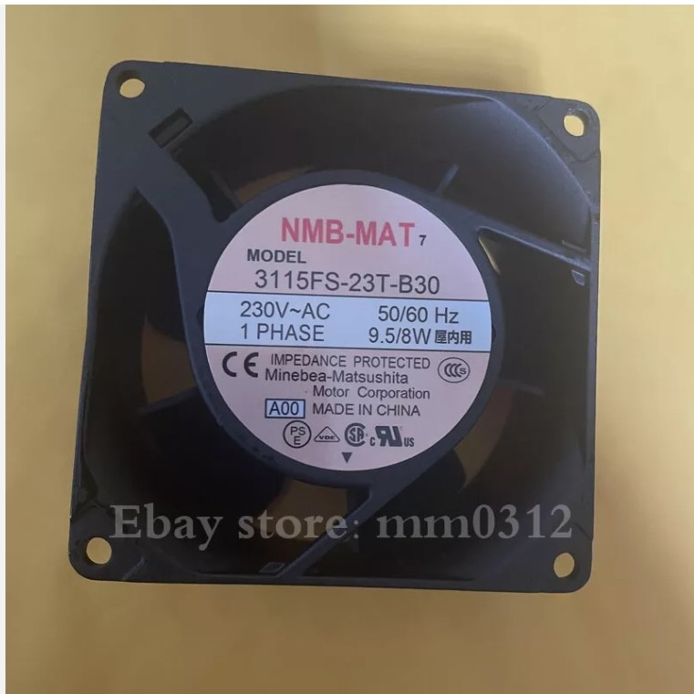 NMB 3115FS-23T-B30-A00 AC Cooling Fan 230VAC 8W 80mmx80mmx38mm