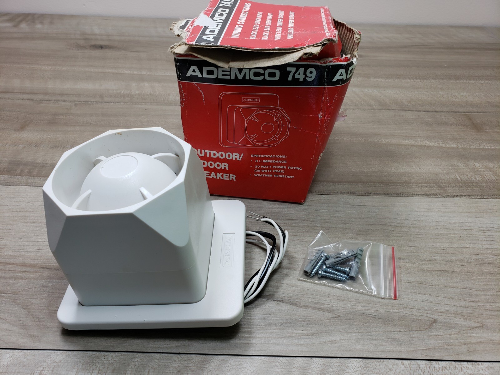 749 Ademco Outdoor/Indoor Speaker, 25W Peak, Weather Resistant