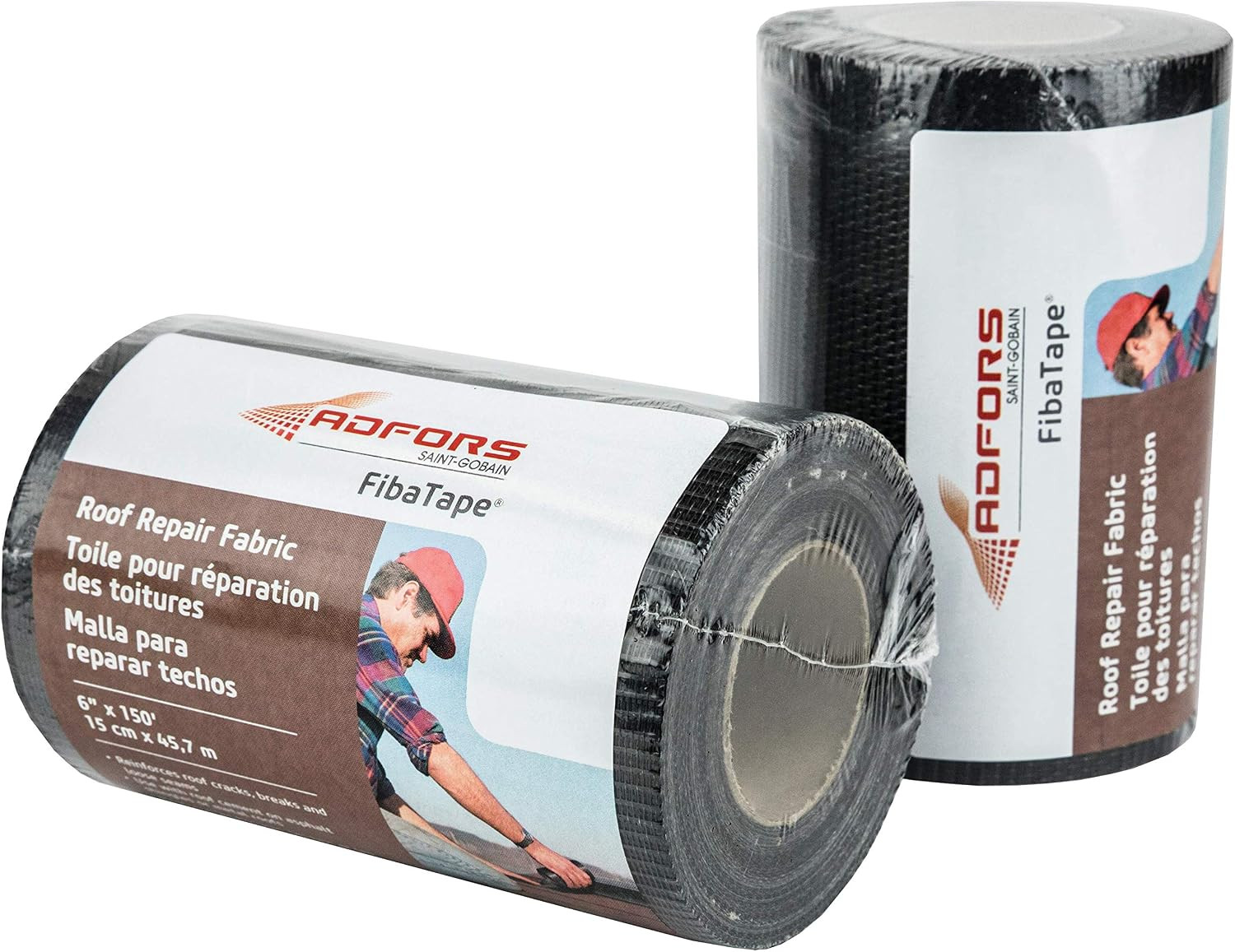 Fibatape FDW6598-U 6 in X 150 Ft Roof Fabric, Black