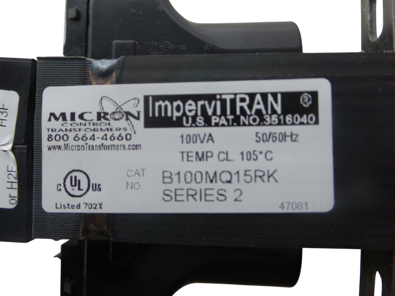 Micron Control Transformers B100MQ15RK Series 2 50/60HZ – Free Shipping
