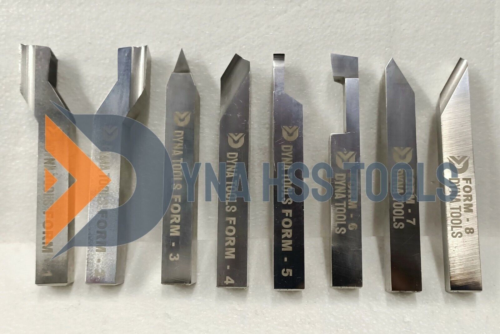 16mm x 125mm HSS Lathe Form Tools Set Of 8 Pieces Square Shank Pre-Formed Tools