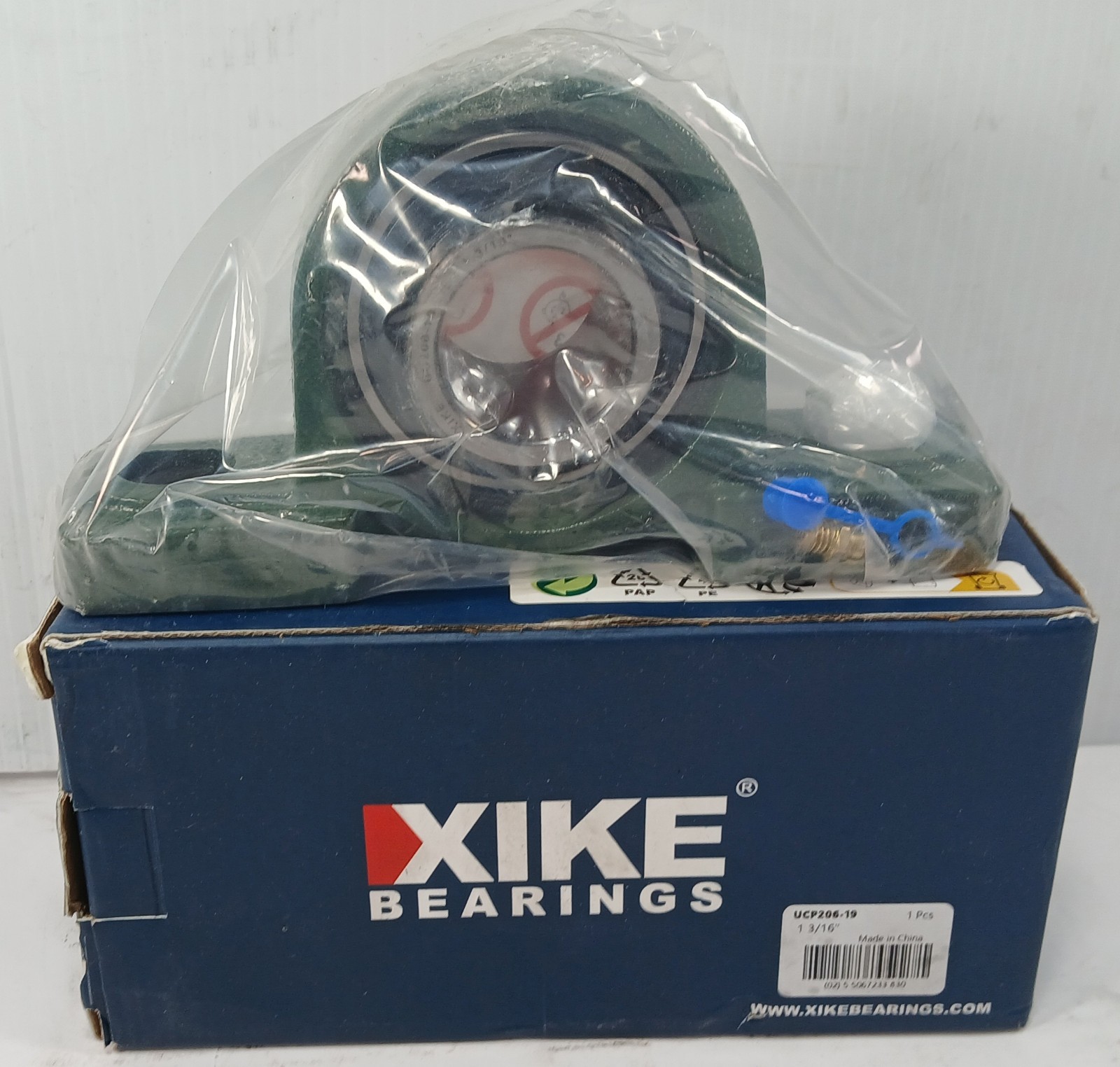 1 NEW XIKE UCP206-19 2 BOLT BASE PILLOW BLOCK BEARING NIB ***MAKE OFFER***