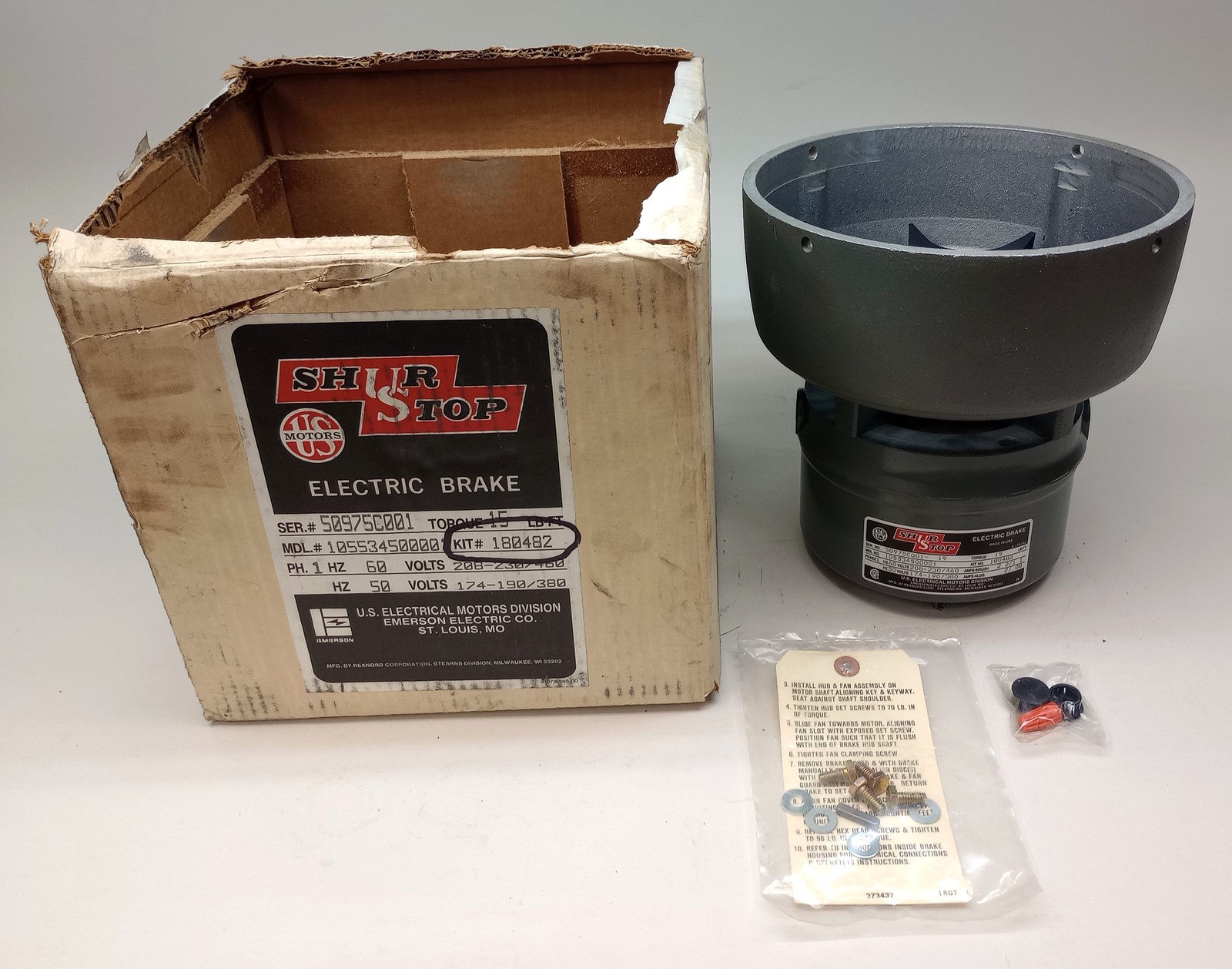US Motors 105534500001 Electric Brake Kit 180482 Torque 15 LB-FT 208-230/460 V