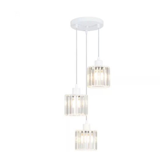 LWYTJO 3-Light Shine White Modern Classic Style Crystal Pendant Light