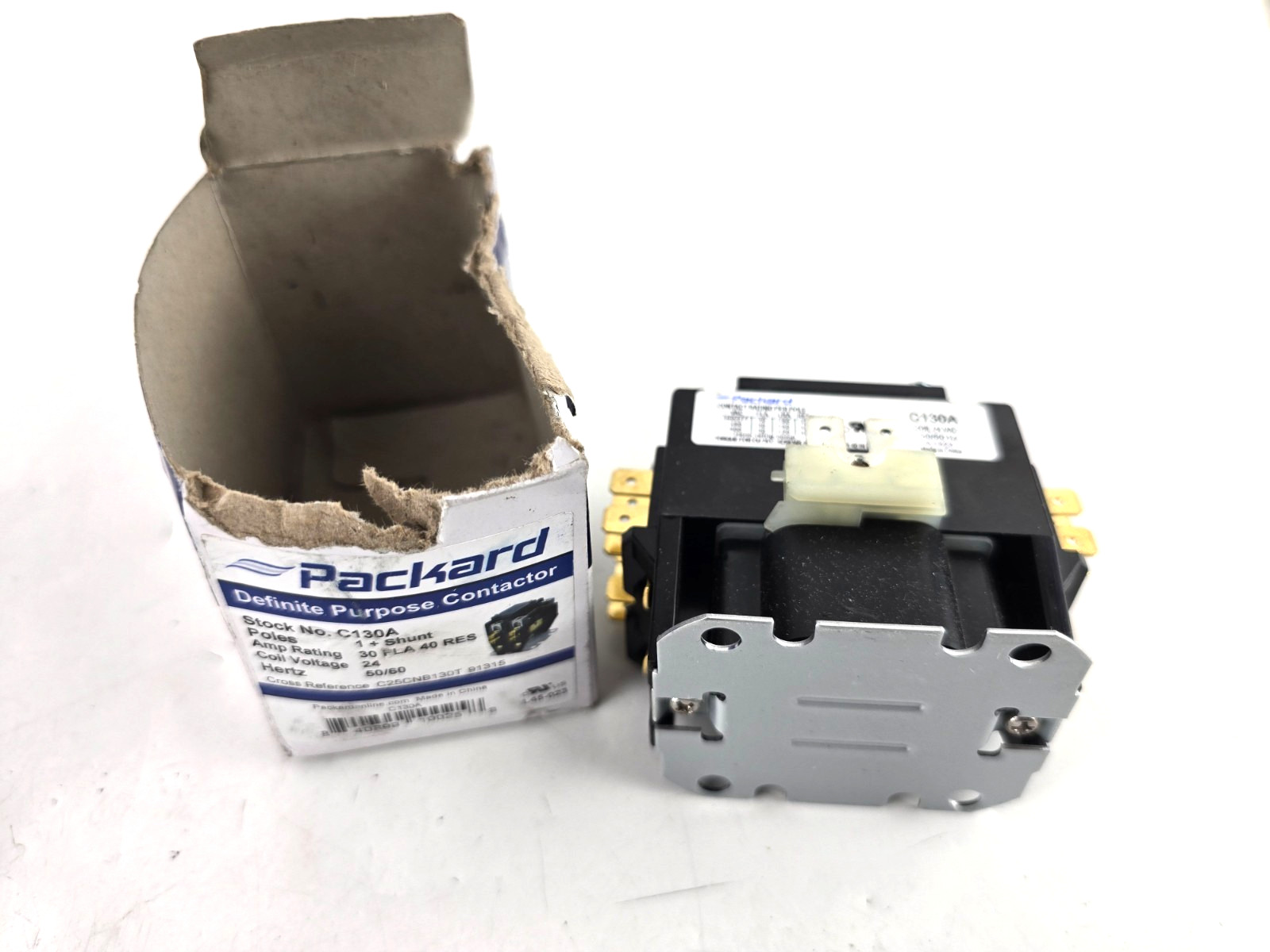 Packard Definite Purpose Contactor, 1 Pole, 30 Amps, 24 Coil Voltage, C130A