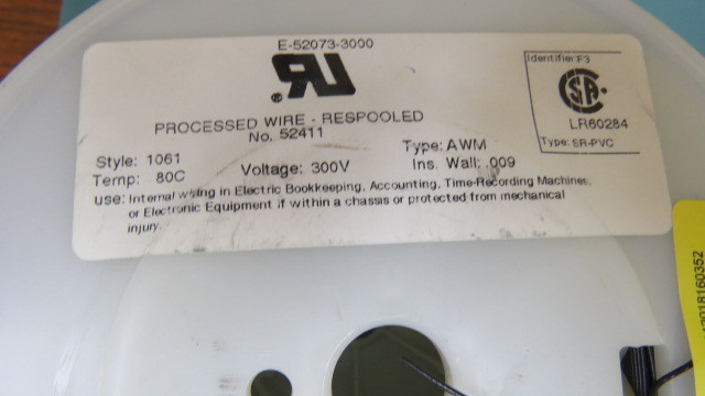 Anixter 1061-26-07-BLK Qty of 1000 per Lot 26 ga black 300v. Hook up wire. Lot
