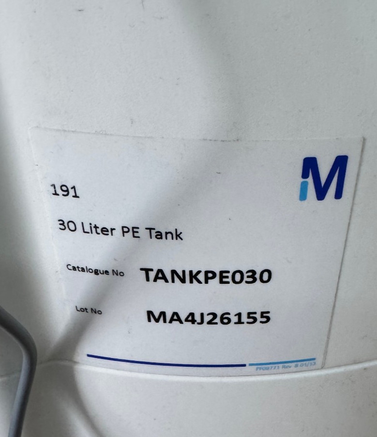 Millipore TankPE030 30 Liter Polyethylene Storage Tank