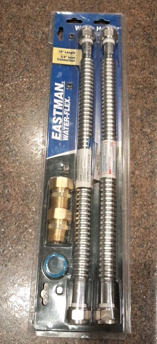 SEALED, EASTMAN WATER-FLEX WATER HEATER INSTALL KIT 48281 18″L 3/4″ INLET