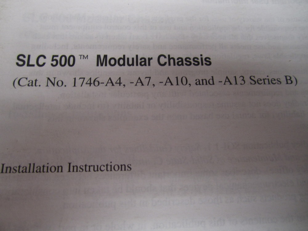 Allen Bradley 40072-042-01 SLC 500 Installation Instructions 40072-042-01 (A)