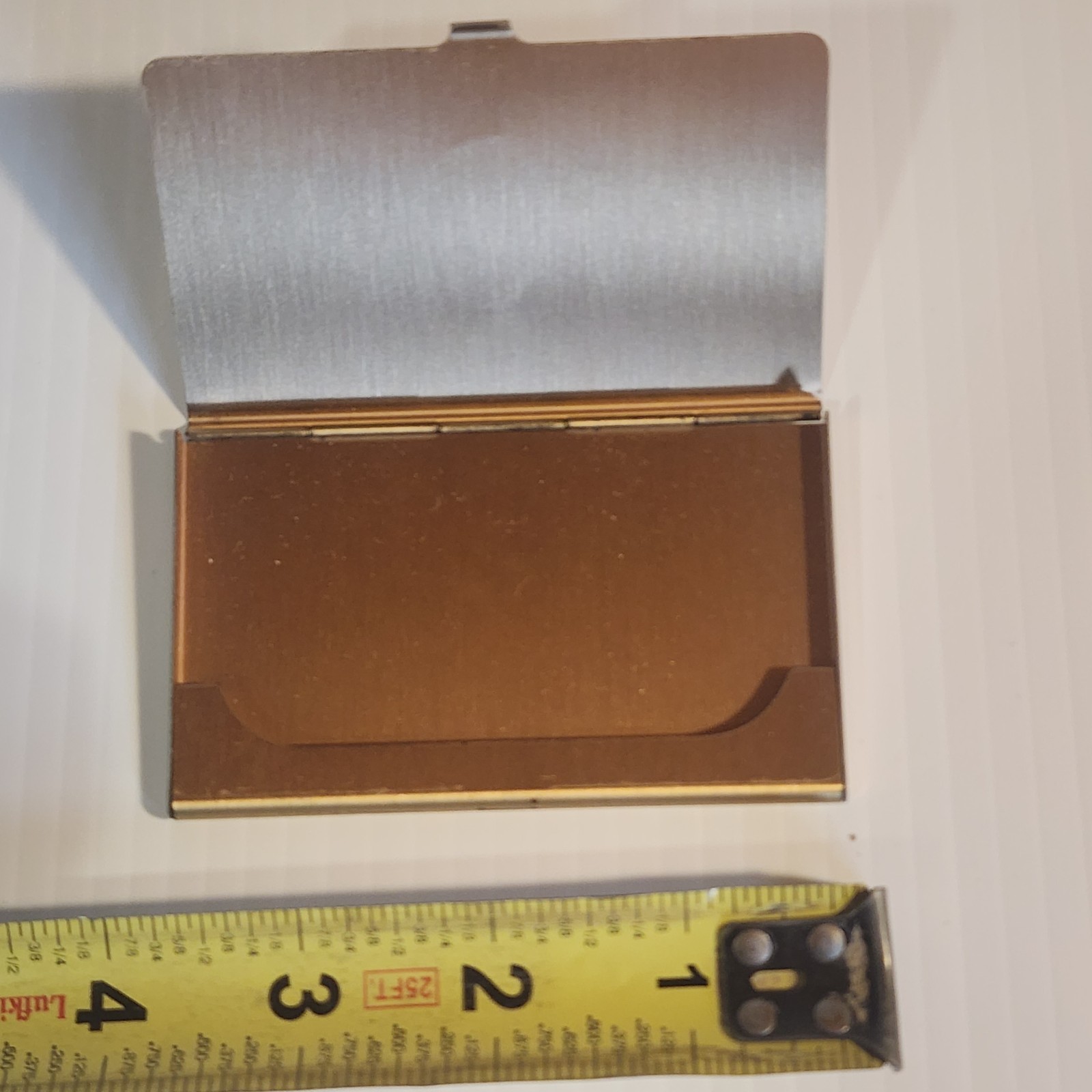 Vintage Brass Business Card Holder Maple Leaf Canada Souvenir Gold Tone Case