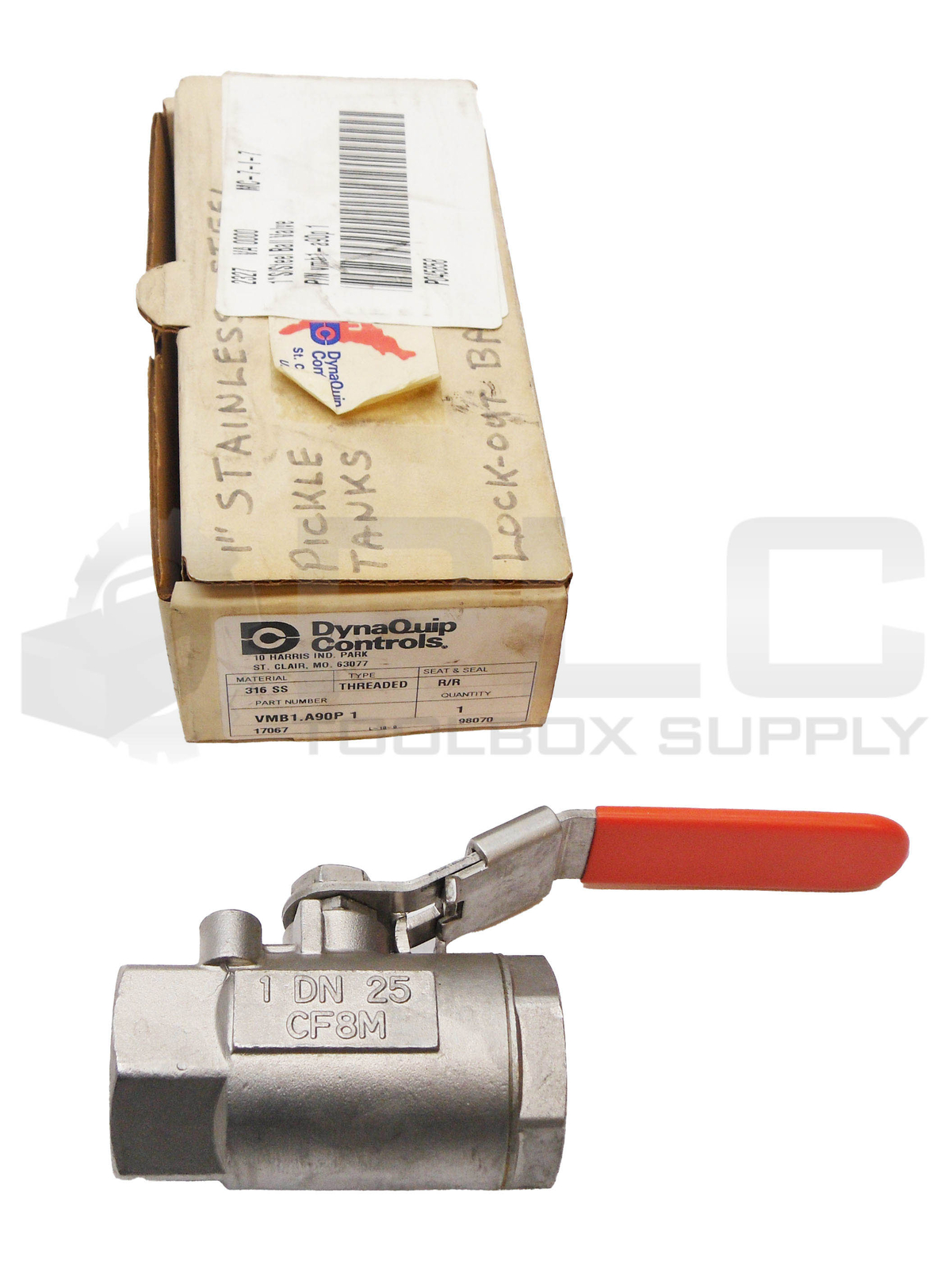 NEW DYNAQUIP VMB1.A90P1 BALL VALVE THREADED 316SS 1″ *READ*