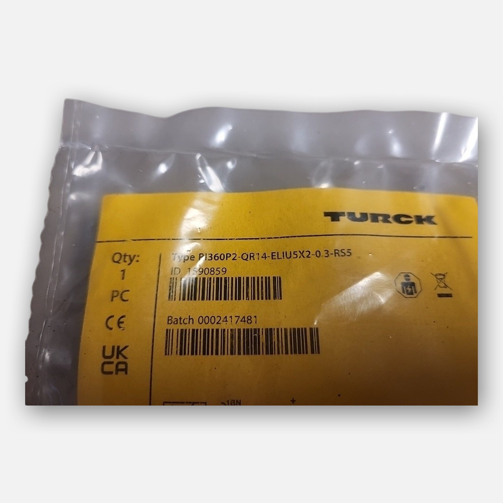 NEW SEALED TURCK RI360P2-QR14-ELIU5X2-0.3-RS5 ROTARY ANGLE SENSOR 15/30VDC