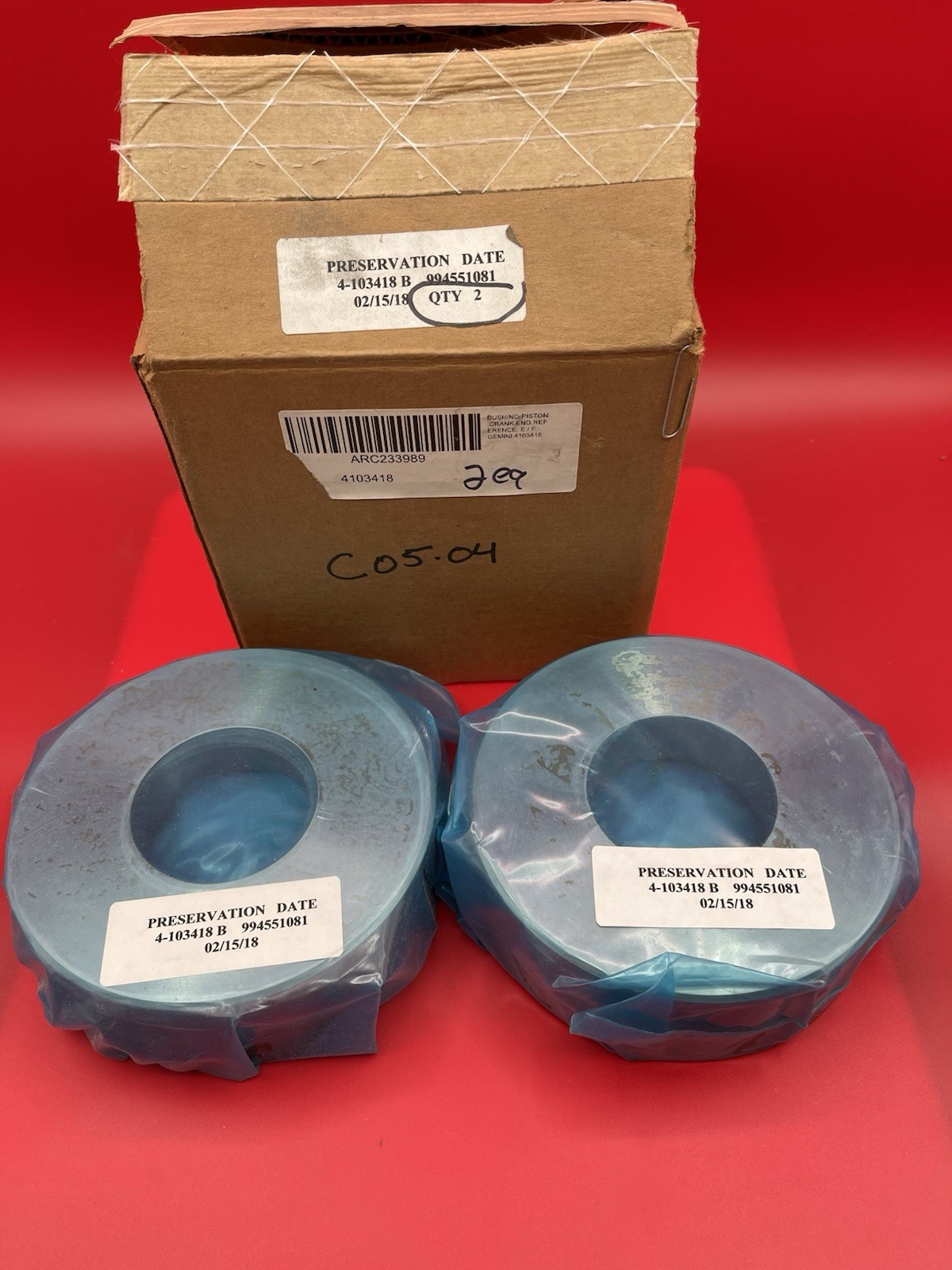 Gemini 4-103418 B 4103418 Compressor Bushing Piston Crank End Reference E/F qty2