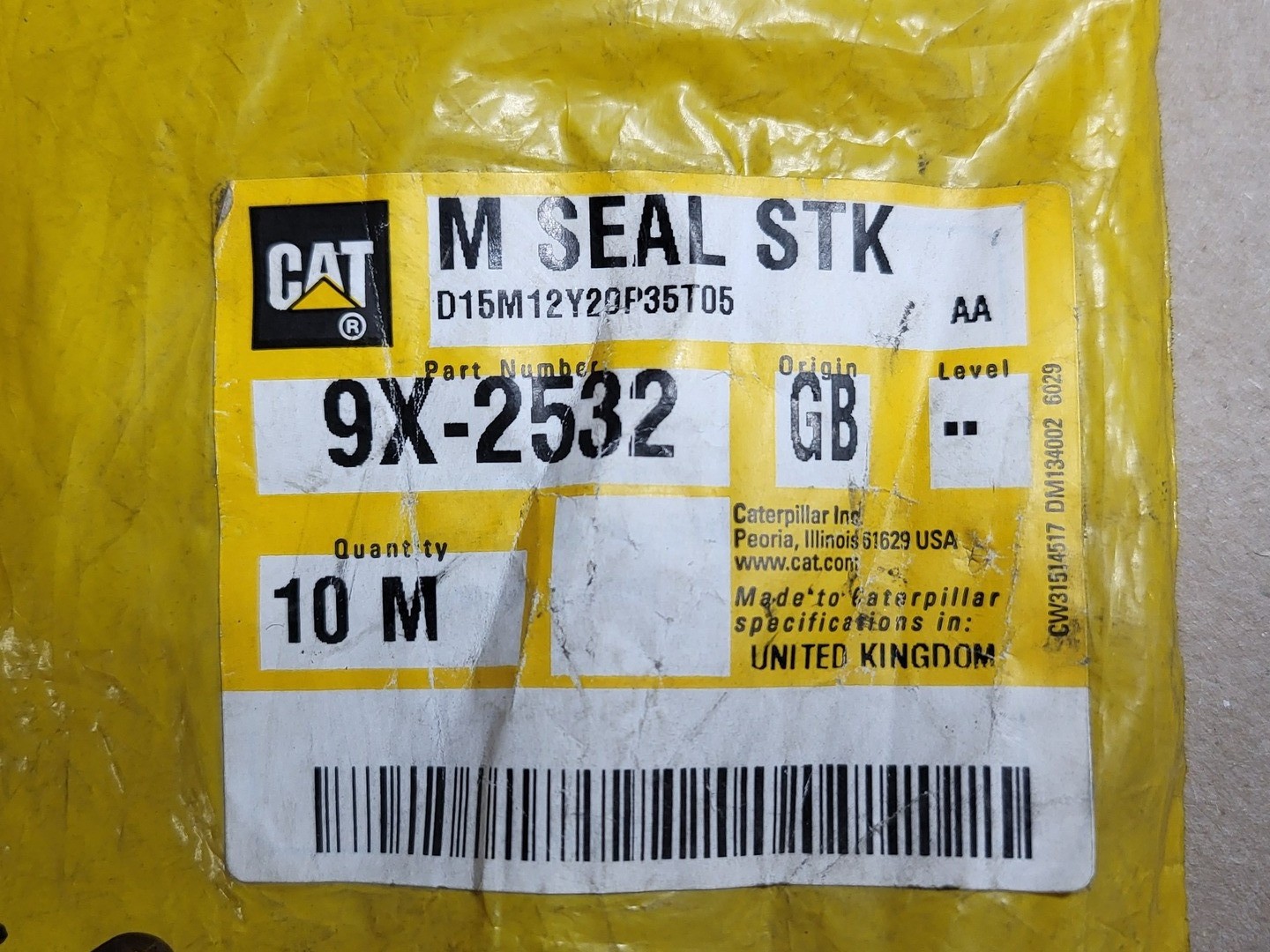 SURPLUS NEW Caterpillar 9X-2532 1.35mm Thick Bulk Seal – Heavy Machinery