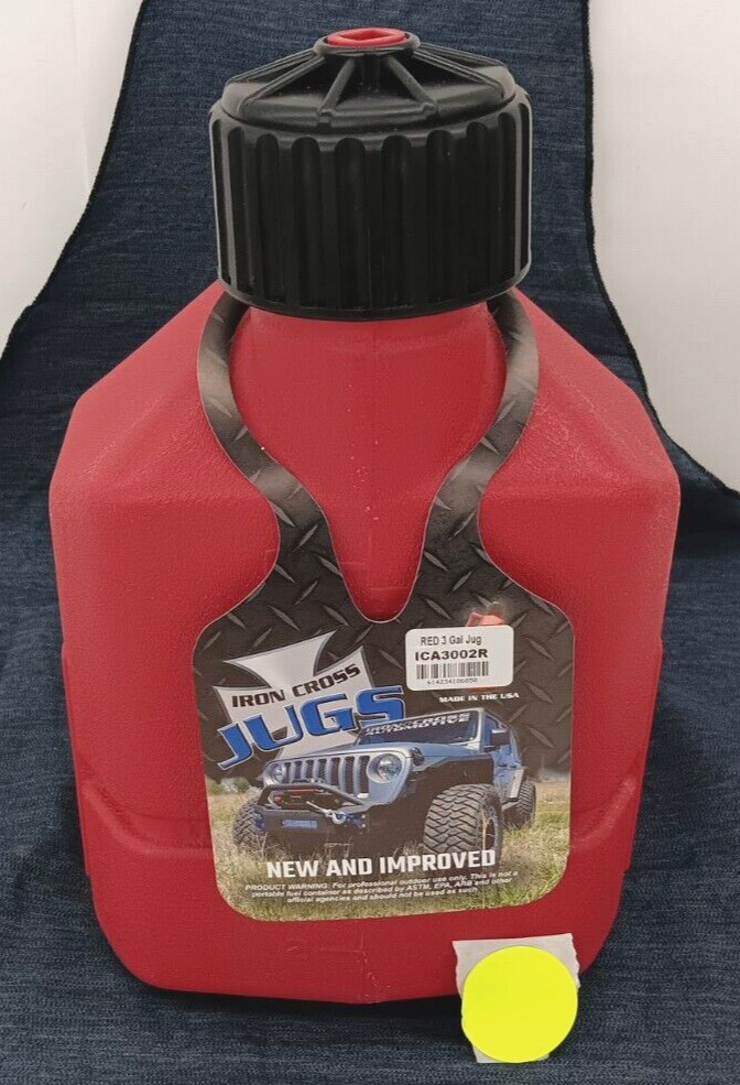 IRONCROSS 3 GALLON RED MULTIPURPOSE JUG DURABLE HIGH DENSITY POLYETHYLENE