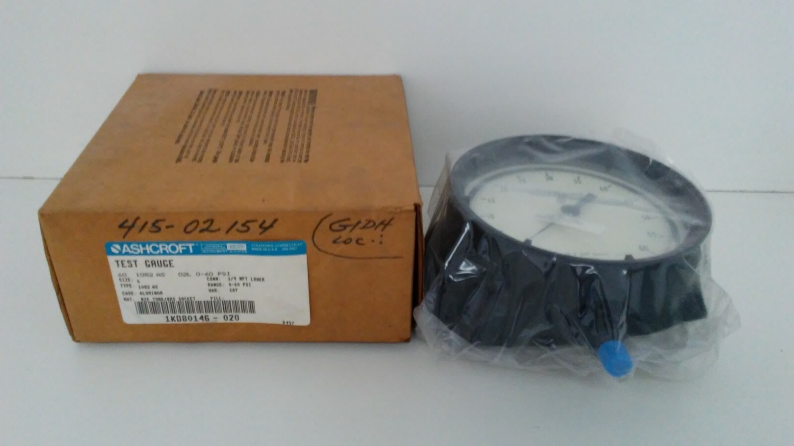NEW IN BOX! ASHCROFT SIZE 6 1/4″ NPT 0-60 PSI TEST GAUGE 60-1082-AS-02L