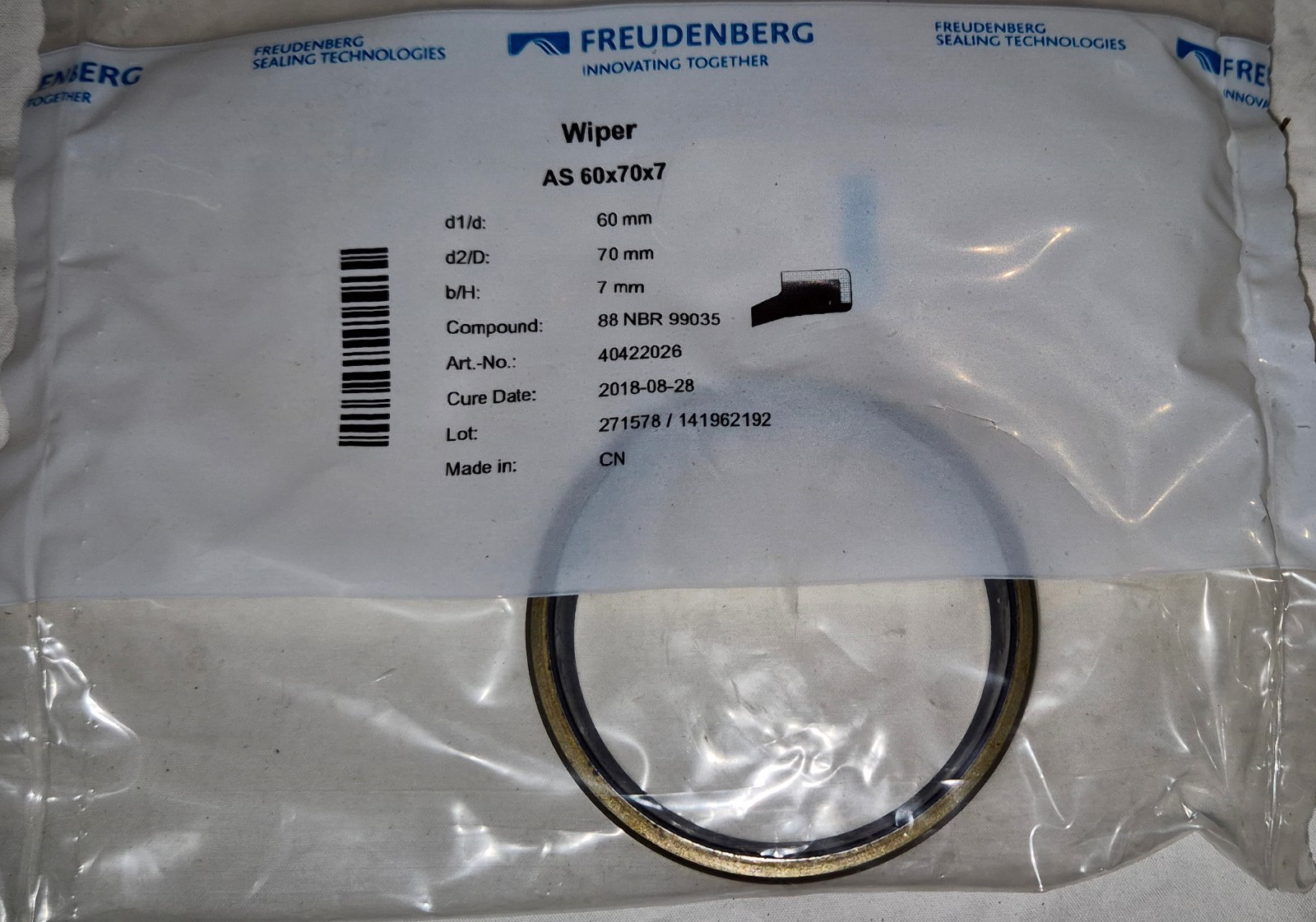 FREUDENBERG 40422026 Wipers | AS | 60 x 70 x 7 mm | 88 NBR 99035 (19 Pcs)