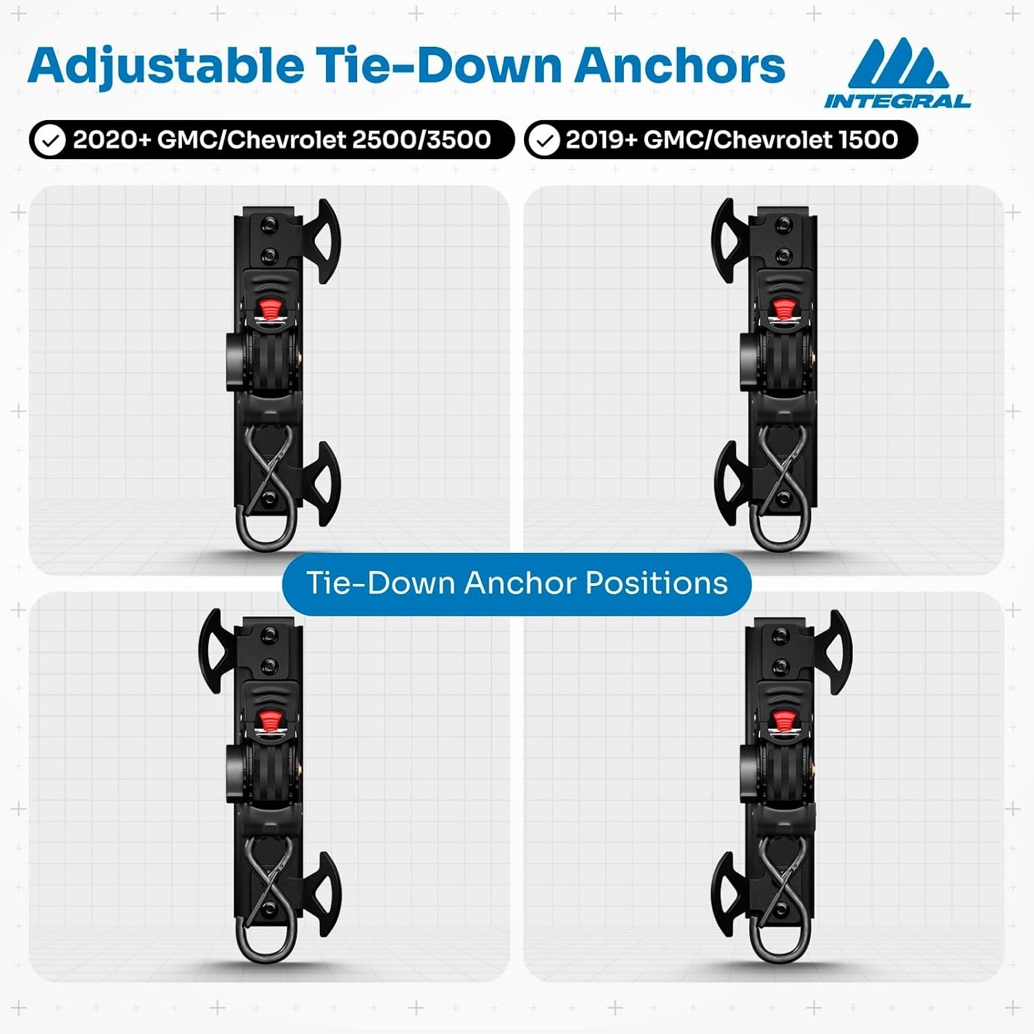 Retractable Tie Down Straps for Chevrolet Silverado & GMC Sierra 1500/2500/3500