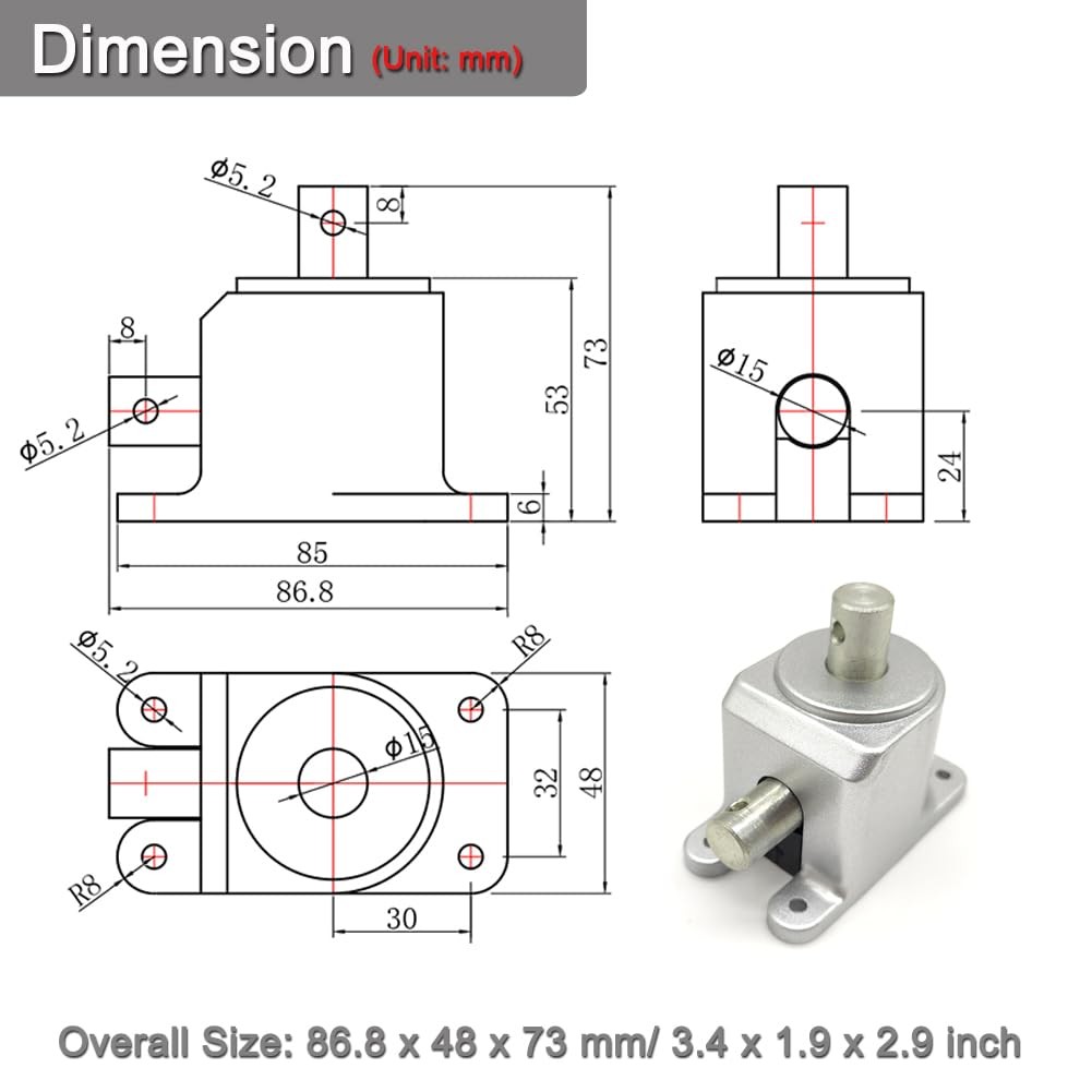1:1 Right Angle Tapered Bevel Gearbox 1.5 Module 20 Teeth 90° Angle Drive Ste…