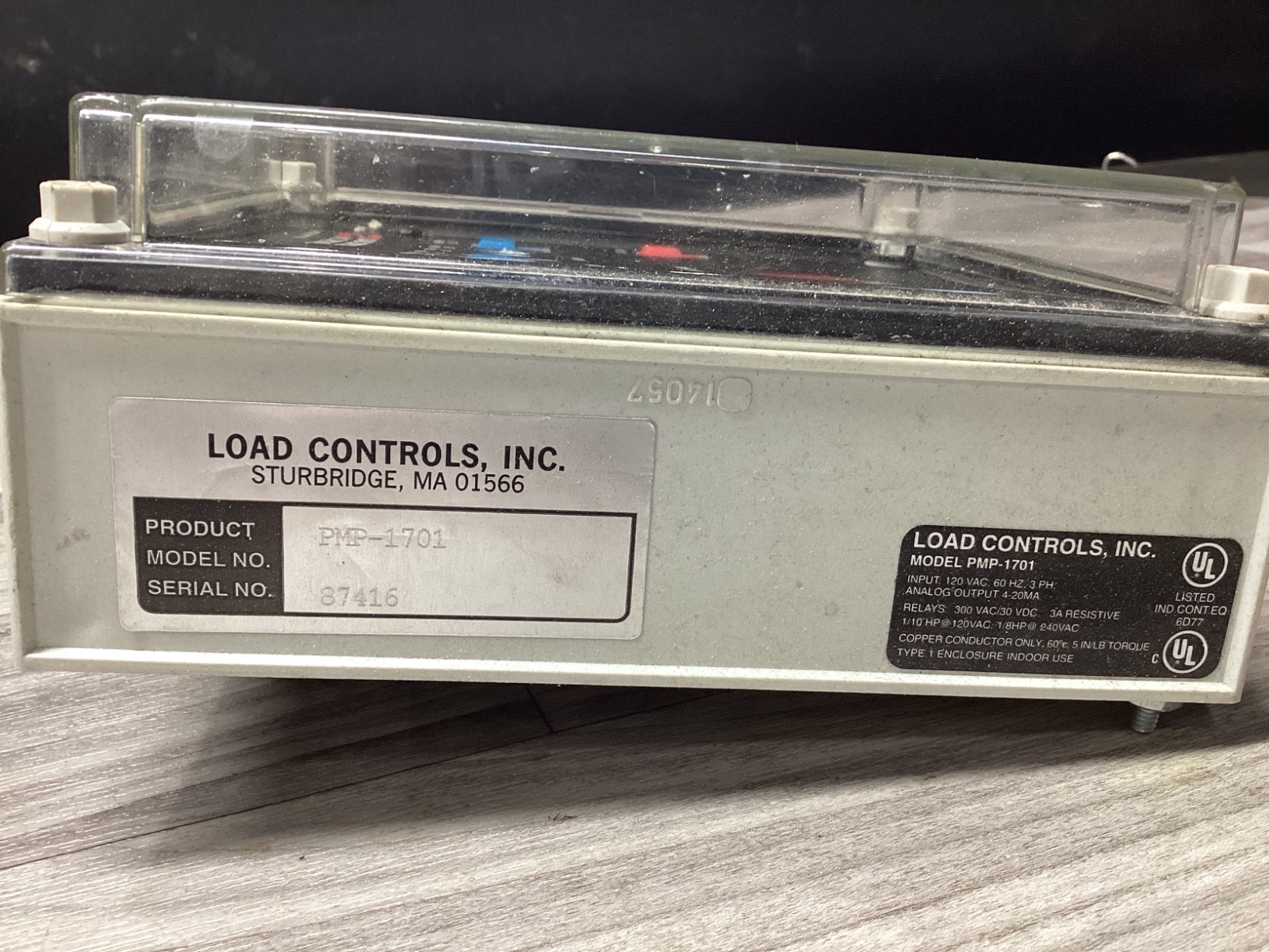 LOAD CONTROLS PMP-1701 LOAD CONTROL DISPLAY ALARM #107B98PR2