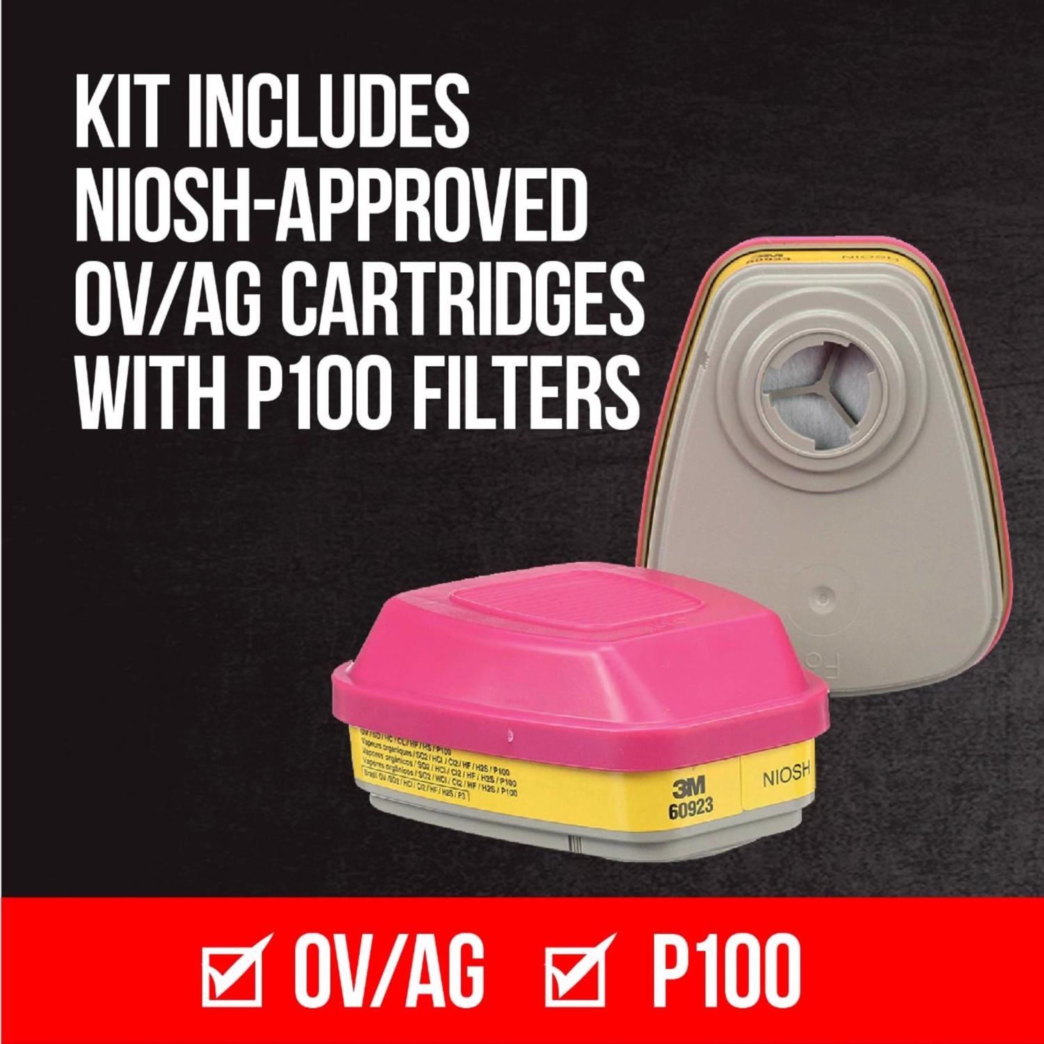 3M P100 Multi-Purpose OV/AG Respirator M 1 pk