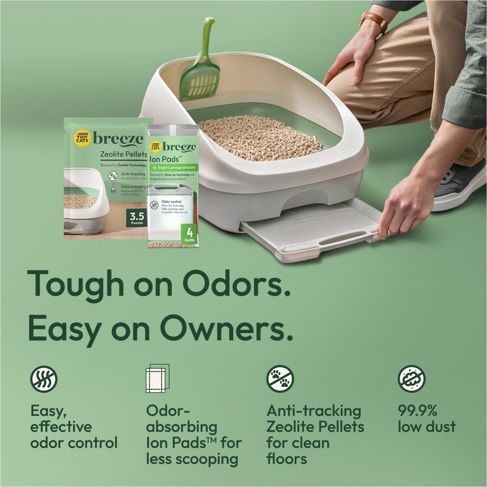 Purina Tidy Cats Scented Litter Pellets, Breeze Enhanced Refill Litter,(4) 7 lb.