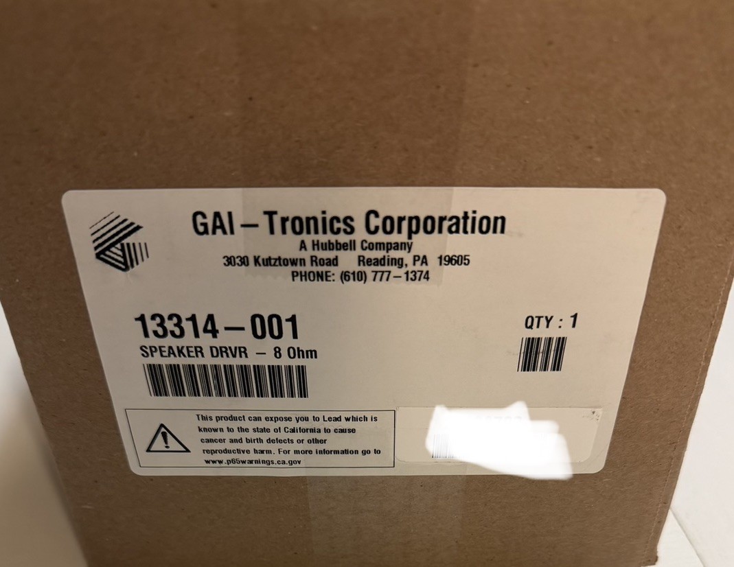 GAI-TRONICS 13314-001 SPEAKER DRIVER 30W 8 OHMS (DD4)