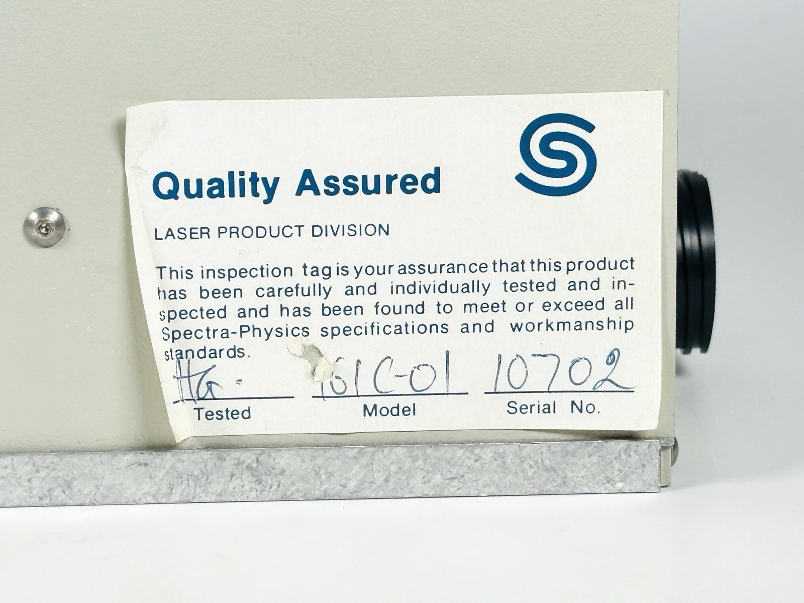Spectra Physics 161C-01 Argon-Ion Laser Head Read Description