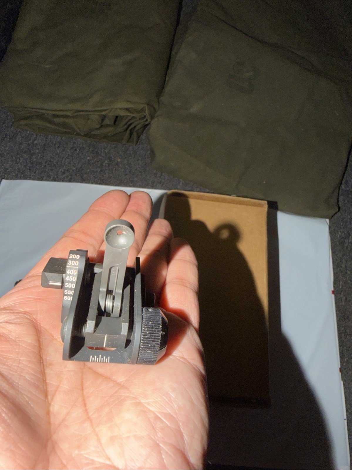 Mil-Spec / Military Grade Black Iron Rear Back-Up Flip Up Sights BUIS 200-600M