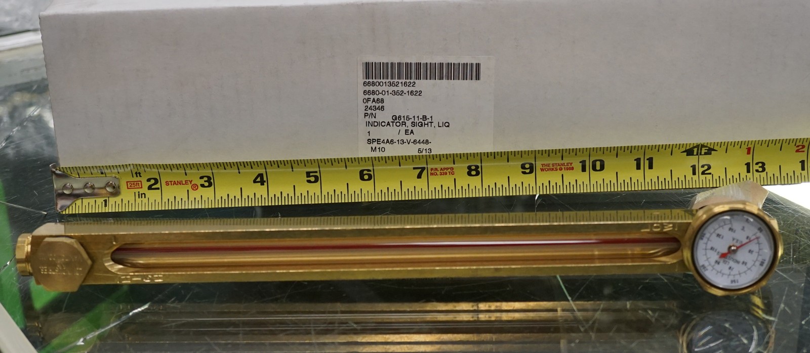 LDI INDUSTRIES G615-11-B-1 BRASS LIQUID THERMOMETER SIGHT INDICATOR GAGE 17388