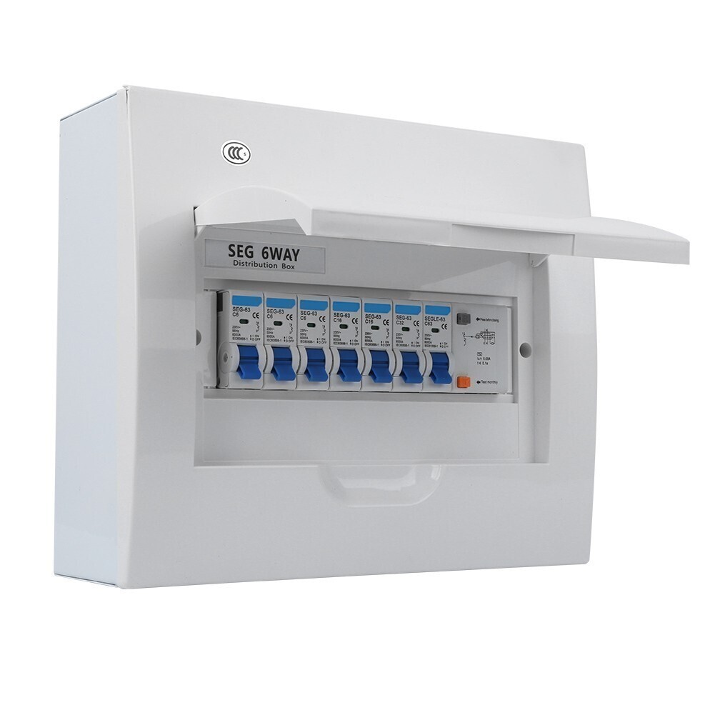 Circuit Breaker Small 6Way Leakage Protection 63A 30mA RCD+4MCB