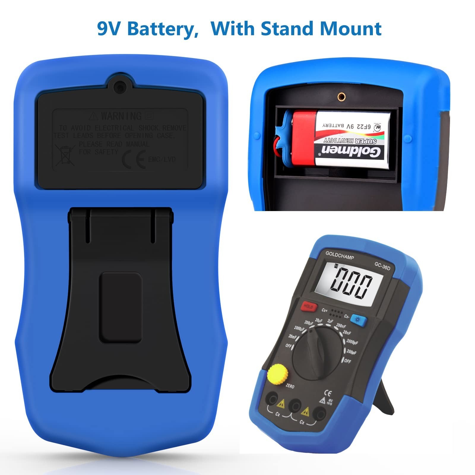 Capacitor Tester Digital Multimeter Capacitance Meter 200pF-20mF Capacitance …