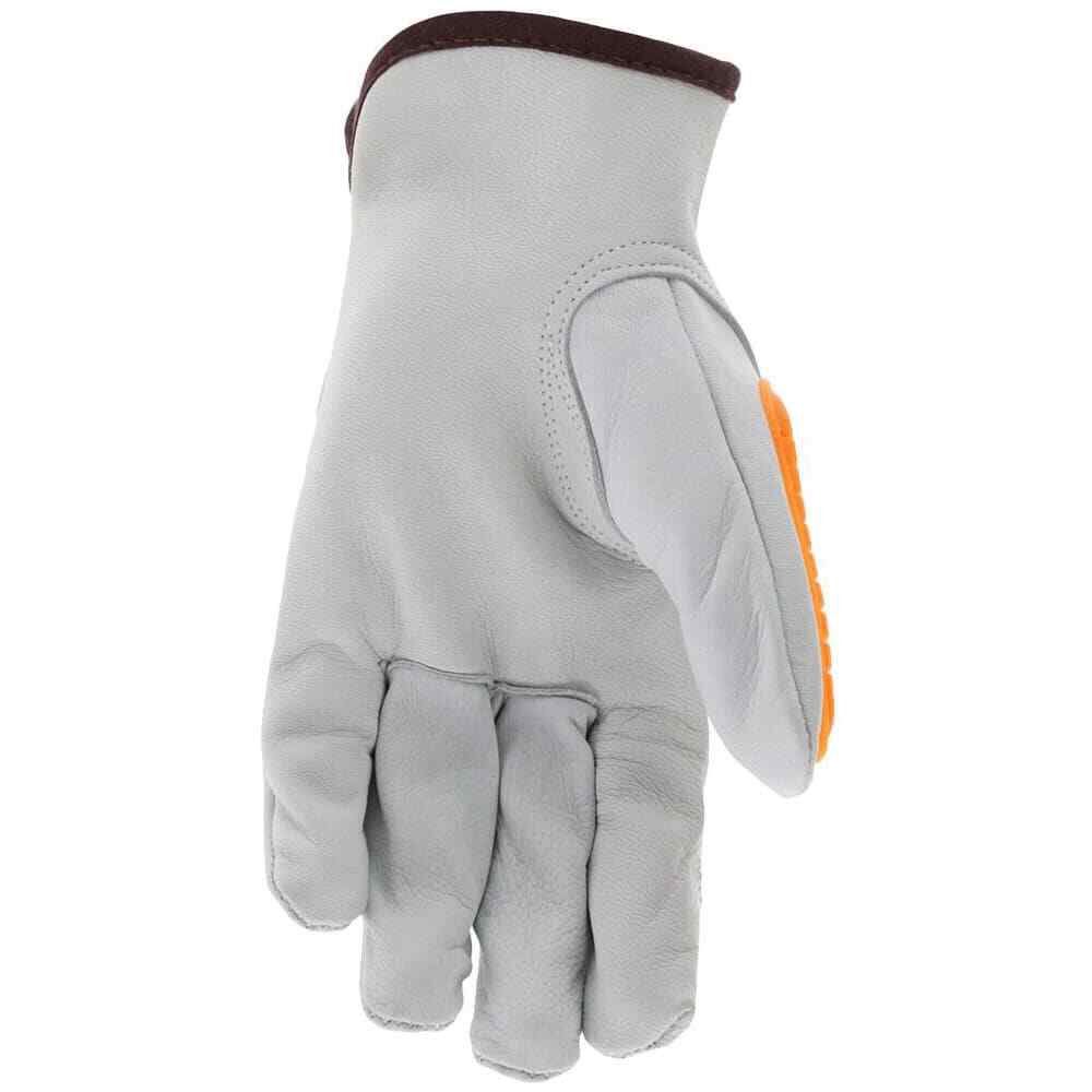 MCR Safety 36136XL Gloves: Size XL, Goatskin Brown, Padded Palm Grip