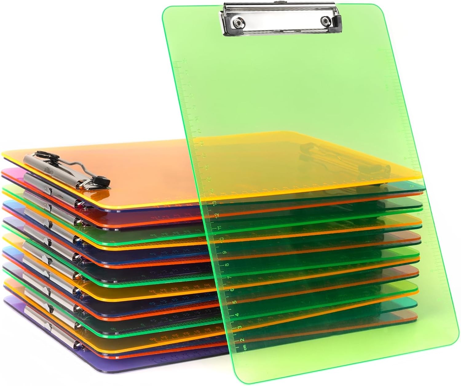 Plastic Clipboards 20 Pack A4/Letter Size 8.5×11 Inch Transparent Colored