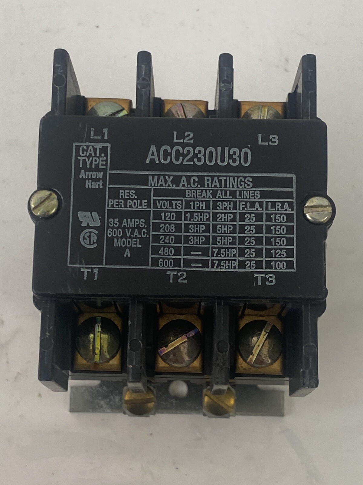ACC230UM30 Cooper Arrow Hart Industrial Control Magnetic Contactor